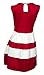 eVogues Plus size Color Block Flare Mini Dress Red White