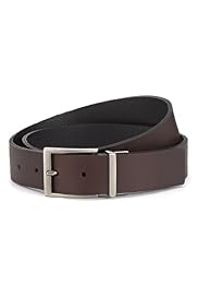 Leather Rectangular Buckle Reversible Belt