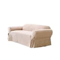 Soft Suede Sofa Slipcover - Taupe