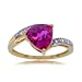Hot Purple Sapphire & Diamond Ring in Yellow Gold Size 7