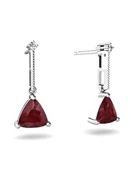 Genuine Ruby 14kt White Gold Earrings