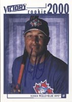 Vernon Wells, Toronto Blue Jays, 2000 Victory Rookie Autographed Card