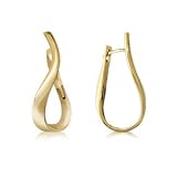14k Gold Curved Hoop Earring