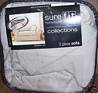 Sure Fit Twill Supreme Flax (Light Tan) 2 Piece Sofa Slipcover