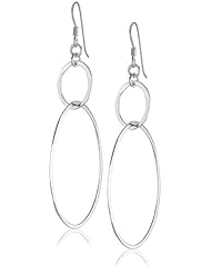Sterling Silver Double Oval Drop Earrings