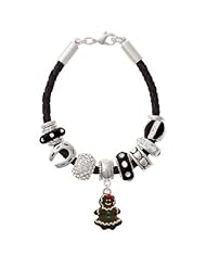 Gingerbread Girl on a Black Love & Luck Beaded Bracelet [Jewelry] Delight