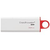 Kingston Technology DataTraveler G4 32GB - Memoria USB (32 GB, USB 3.0, Mac OS X 10.6 Snow Leopard, Mac OS X 10.7 Lion, Mac OS X 10.8 Mountain Lion, Tapa, Rojo, Color blanco, 0 - 60 °C) , color