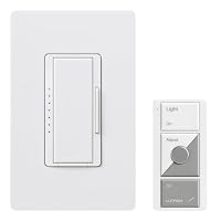 Lutron MRF2-600MTHW-WH Maestro Wireless 600 Watt Multi-Location Dimmer with Pico Controller and Wallplate, White