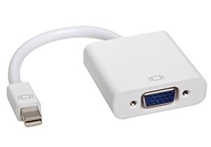 Mini DisplayPort to VGA Adapter for MacBook, MacBook Pro, and MacBook Air Apple Laptop Computer with Mini DisplayPort Connection