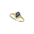10K Yellow Gold Oval Shaped Synthetic Sapphire Ring (Size-4)