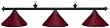 55 Black Pool Table Light with Burgundy Metal Shades