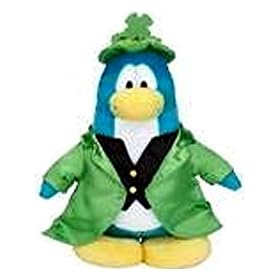  Disney Club Penguin 6.5 Inch Series 7 Plush Figure Leprechaun Lutin Includes Coin with Code!