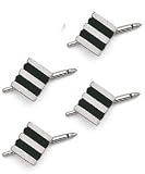 14K White Gold and Onyx Tuxedo Shirt Stud Set