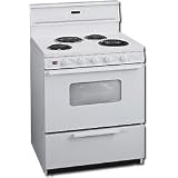 Premier EDK340W 30 Freestanding Electric Range with 4 Coil Elements, 3.9 cu. ft. Manual... by 