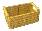 Seagrass Storage Basket With Wooden Handle Small