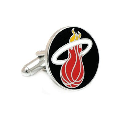 Silver Finish Miami Heat Cufflinks