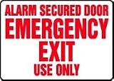 Alarm Secured Door Emergency Exit Use Only 10