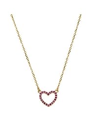 14K Yellow Gold Ruby Heart Necklace -- LIFETIME WARRANTY