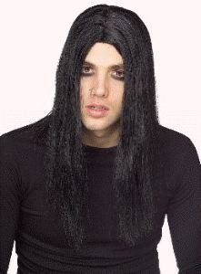 Goth Evildoer Black Adult Wig Halloween Accessory (B404)
