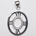 925 Sterling Silver Roman Clock Pendants with inlaid Clear CZ