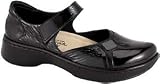 Naot Women's Surf Mary Janes,Black Madras/Black Crinkle Patent,38 M EU