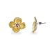 Eve's Addiction Vermeil Dogwood Flower Earrings with CZ Accents