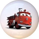 Buy : Red Firetruck Disney Cars Drawer Pull Knob
