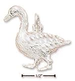 Sterling Silver Diamond Cut Duck Charm