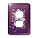 Beverly Turner Wedding Attendant and Bridal Party Design - Maid of Honor, Plum Pink Rose Frame with Bow - Light Switch Covers - 2 plug outlet cover