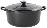 Le Creuset Enameled Cast-Iron 5-1/2-Quart Round French Oven, Black Onyx