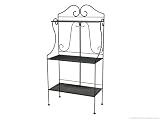 Woodard Wrought Iron Accessories Metal Patio Storage Rack Burnished Pewter Finish