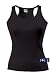 Damen Tank Top Coconut Racerback Vest. Ärmelloses T-Shirt in Schwarz, Grösse M