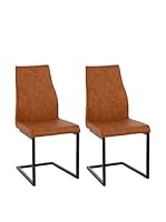 13 Casa Set Silla 2 Uds. Rusty A1 Marrón
