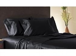 Luxury Black Satin Pillow Case w/No Zipper, King