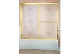 Sterling 5907-59PB Deluxe Bath Door 56-1/4H x 54-3/8 - 59-3/8W Smooth Glass Ellipse Pattern Polish