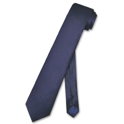 BIAGIO SILK Narrow NeckTie Skinny NAVY BLUE Thin Men's 2.5" Neck Tie