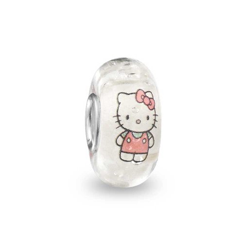 Bling Jewelry Glow in the Dark Cool Kitty Murano Glass Bead Sterling Silver Fits Pandora