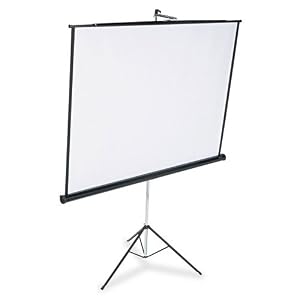 Quartet® Portable Tripod Projection Screen, 70 x 70, White Matte, Black Steel Case