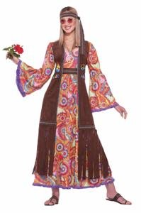 Women's Hippie Love Child Costume, Multi-Colored, One Size