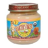 Earthsbest Bananas Peaches&Raspberry(95% Organic), 4-Ounce (Pack of 12) ( Value Bulk Multi-pack)
