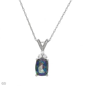 Necklace With 1.67ctw Cubic zirconia and Topaz Well Made in White Gold Length 18in