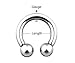 BodyJ4You 2 Pieces 14G Crystal Horseshoe Circular Barbell (Nipple, Ear) CBR 14 Gauge 1/2