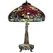 Dale Tiffany 0022/272 Red Peony Table Lamp, Antique Bronze and Art Glass Shade