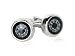 Functional Working Compass Silver Cufflinks with Black Face with Presentation Box