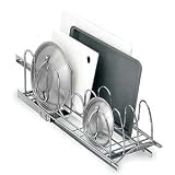 Kitchen & Housewares : Lynk Professional 430021 Roll-Out Lid/Tray Organizer 7-by-21-by-9-Inches, Chrome