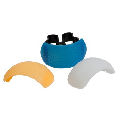 Delamax 3in1 SET - 3 Farben - Aufsteck-Diffusor f&uuml;r den INTERNEN KAMERABLITZ - f&uuml;r Kameras mit Blitzschuh und Aufklappblitz (z.B. Canon EOS 1000D 450