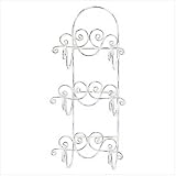 Distressed White Wrought Iron Towel Rack - Style 33588