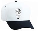 Ice Cream Cone (2 Scoop) (b And W) White Cap