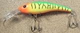 JLVLures JLV Lures Curved Minnow Freshwater Diver Chili Pepper Tiger : Walleye Sauger Pike Bass Steelhead Crankbait Deep Troll Tantalizing Curve Body Wobble Kicking Rattle Rattling Trolling Casting Cast Treble Bronze Hook Darting Structure Fishing Gravel Bottom Rock Stump
