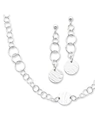 Genuine IceCarats Designer Jewelry Gift Sterling Silver Necklace And Earring Set